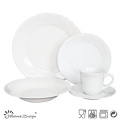 30PCS Embossed Decoration Stoneware Dinnerware Set